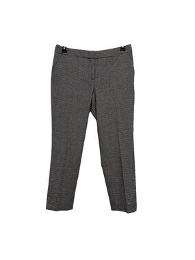 Talbots Hampshire Women Houndstooth Petites 10P Black Slim Fit Pant Wool Blend